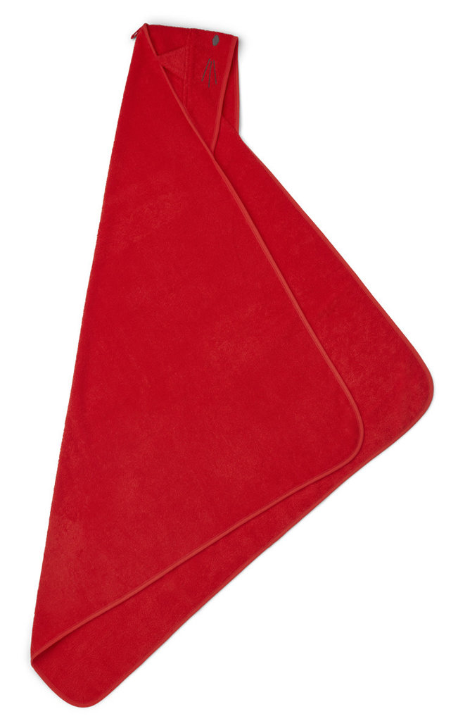 Liewood augusta hooded towel cat / Apple red