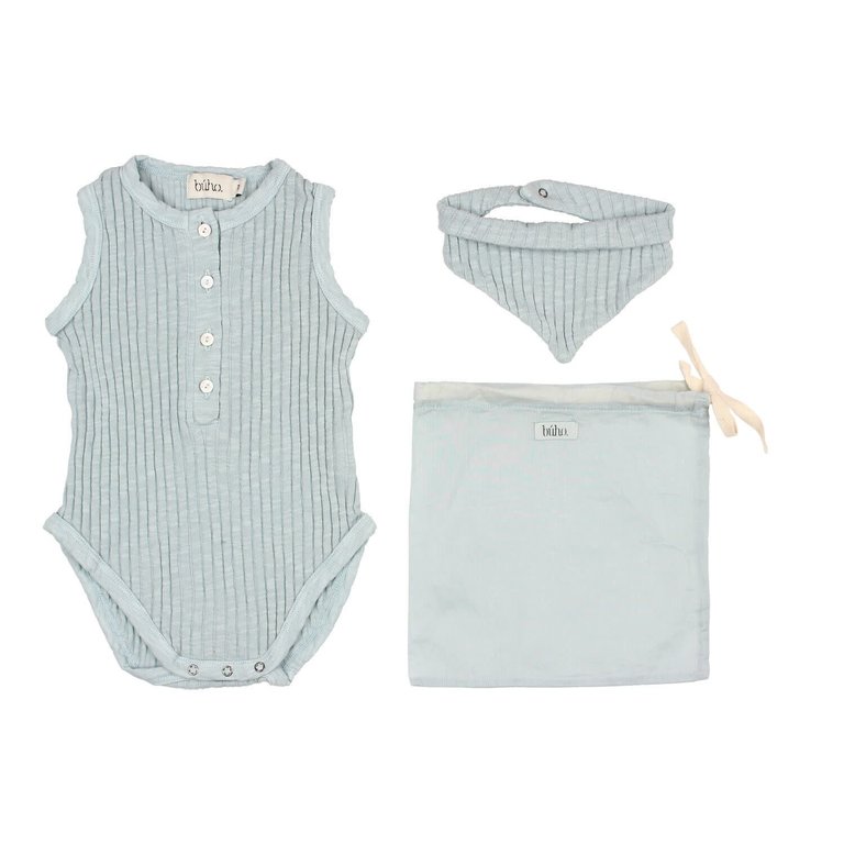 Outlet Bùho - Set holiday baby romper misty blue