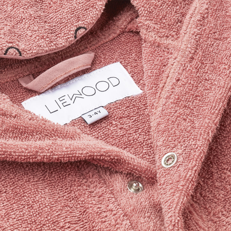 Liewood Lily bathrobe  Hippo / dusty raspberry mix