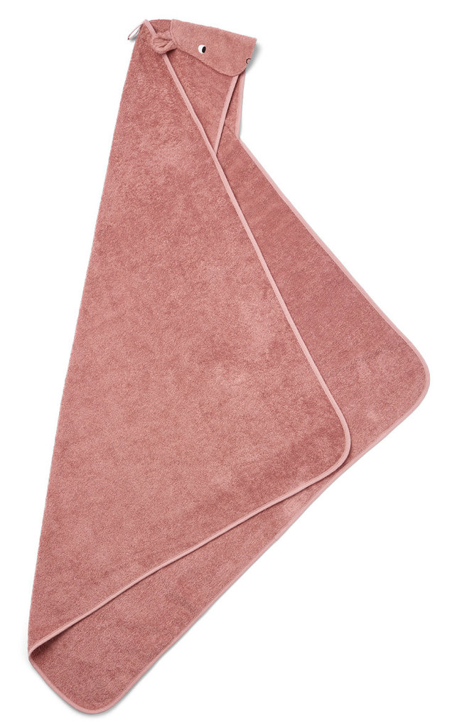 Liewood Augusta hooded towel  Hippo / dusty raspberry mix