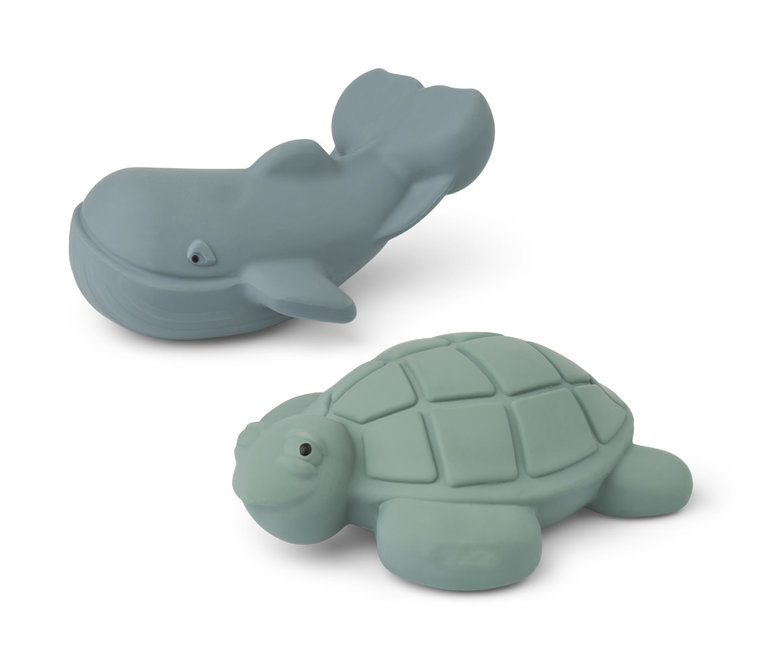 Liewood Ned bath toys 2-pack 8 Peppermint/whale blue mix