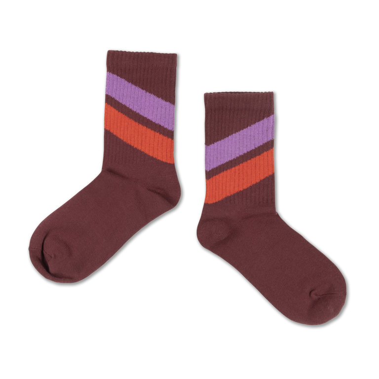Repose AMS sporty socks root brown stripe