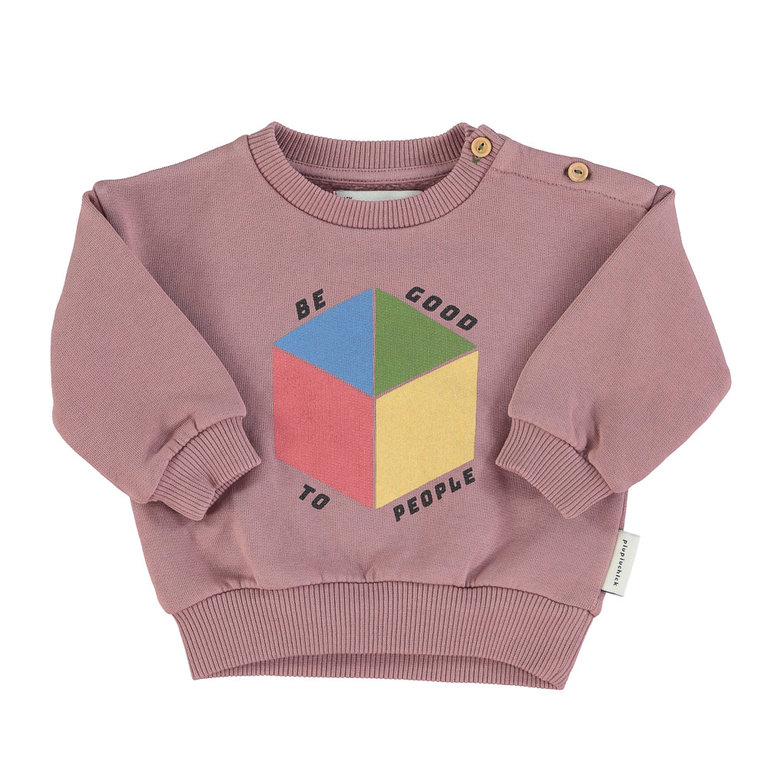 Piupiuchick Baby unisex sweatshirt | grape w/ "cube" print