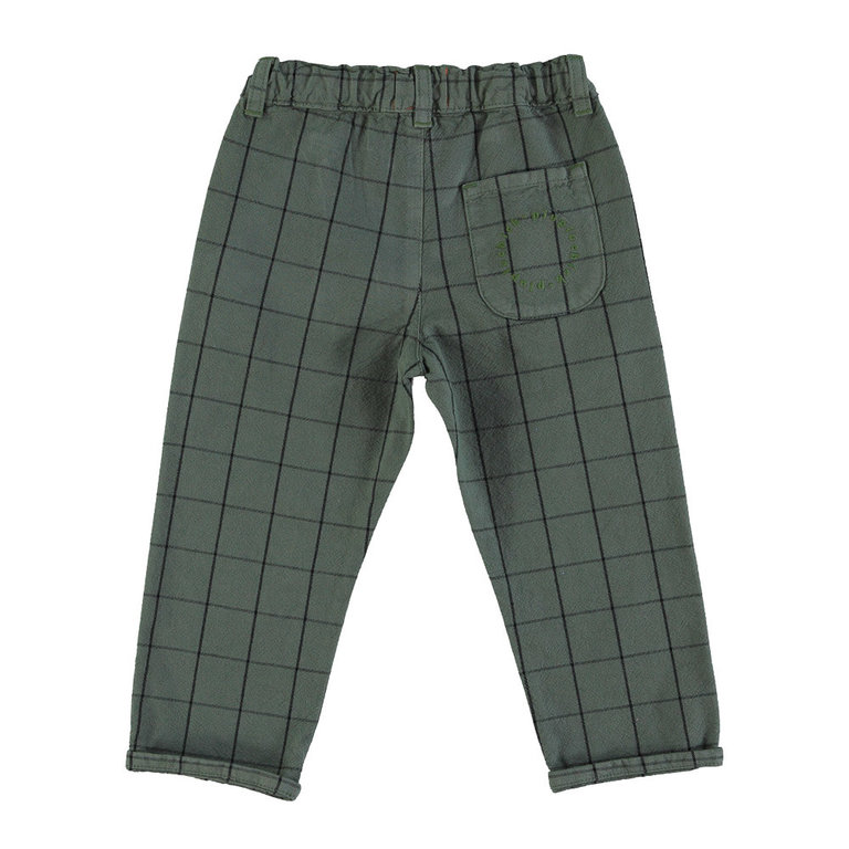 Piupiuchick Trousers w/ buttons | green checkered