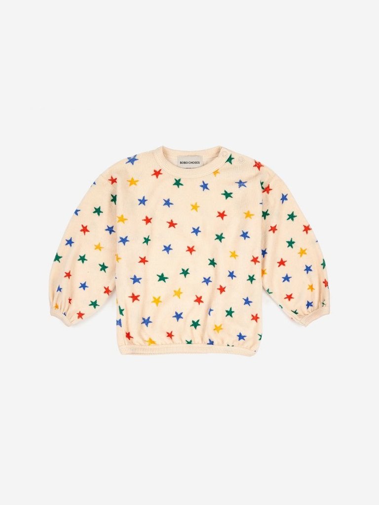 Bobo Choses Multicolor Stars all over terry sweatshirt