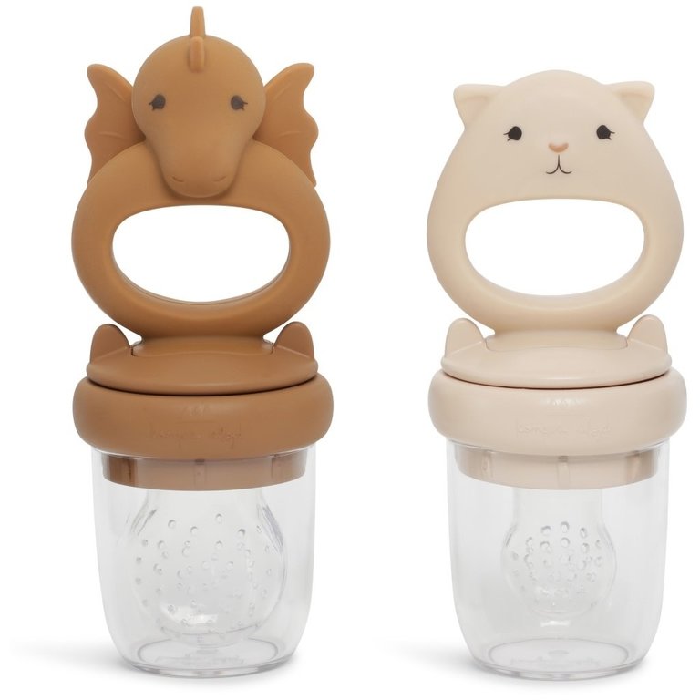 Konges Sløjd silicone fruit feeding pacifier dragon caramel/ sunkiss