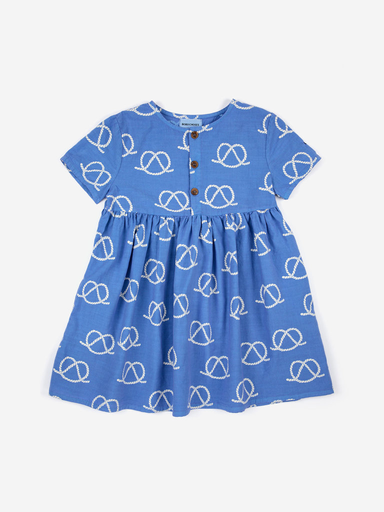 Bobo Choses Sail Rope all over woven dress