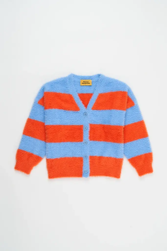 Maison Mangostan STRIPES CARDIGAN orange/blue