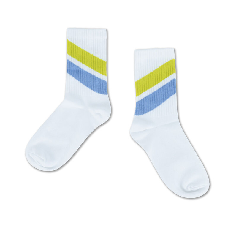 Repose AMS Sporty socks, diagonal stripe white