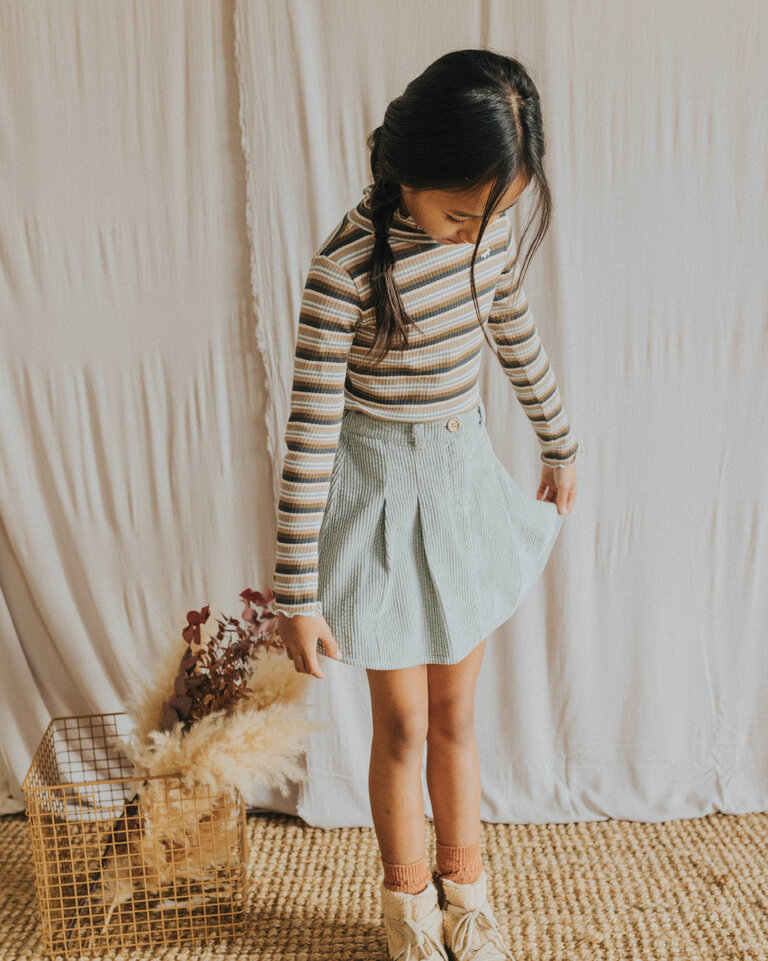 Búho. BOX PLEAT SKIRT eucalyptus