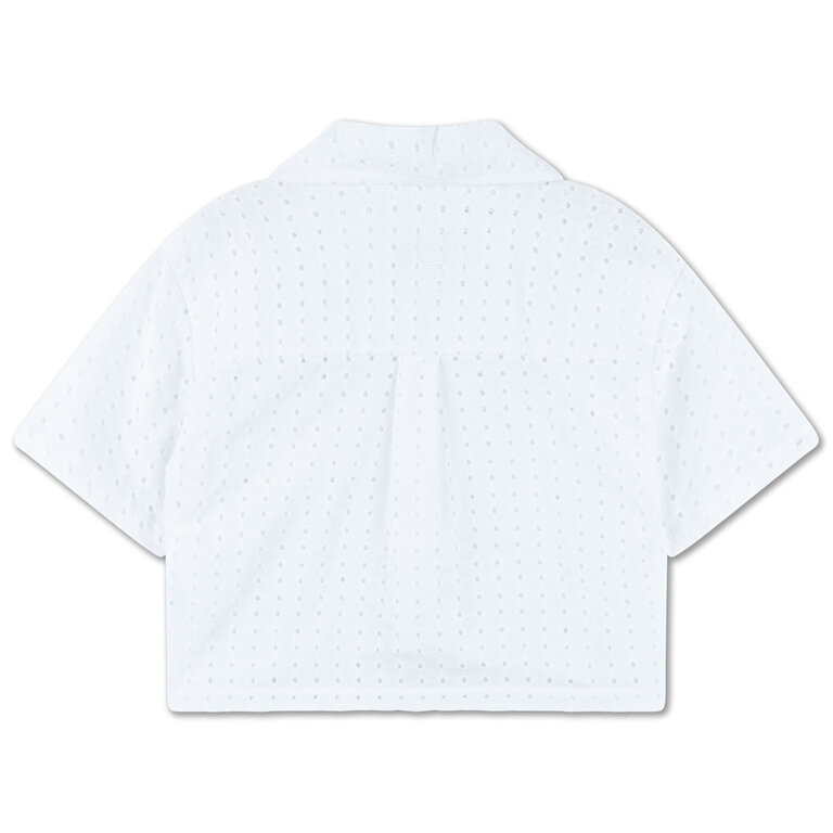 Repose AMS Cropped shirt, graphic embroidery anglaise