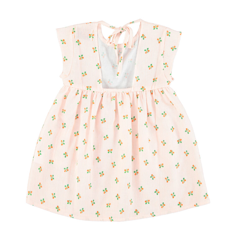 Piupiuchick short dress | light pink stripes w/ little flowers