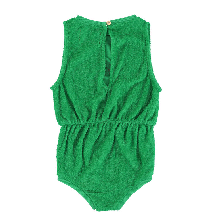 Piupiuchick playsuit | green w/ "que calor" print KID