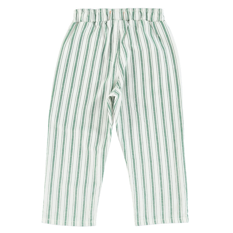 Piupiuchick unisex trousers | white w/ large green stripes