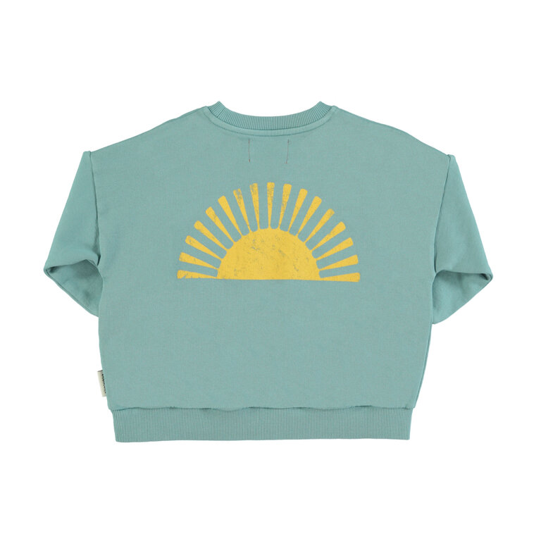 Piupiuchick sweatshirt | green w/ "burning sand" print