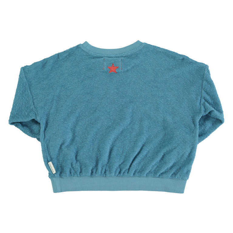 Piupiuchick sweatshirt | blue w/ "que calor" print