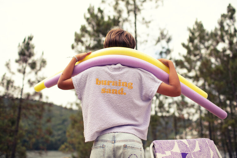 Piupiuchick t´shirt | lavender w/ "burning sand" print