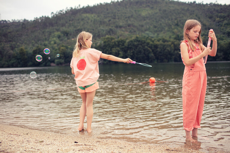 Piupiuchick shorts coral and green print