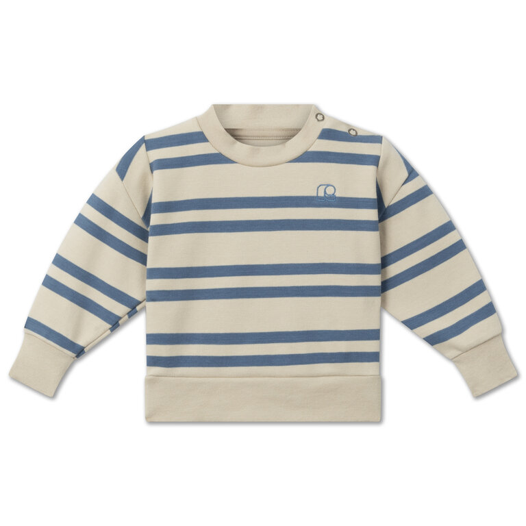 Repose AMS crewneck sweater, shadow blue sand stripe