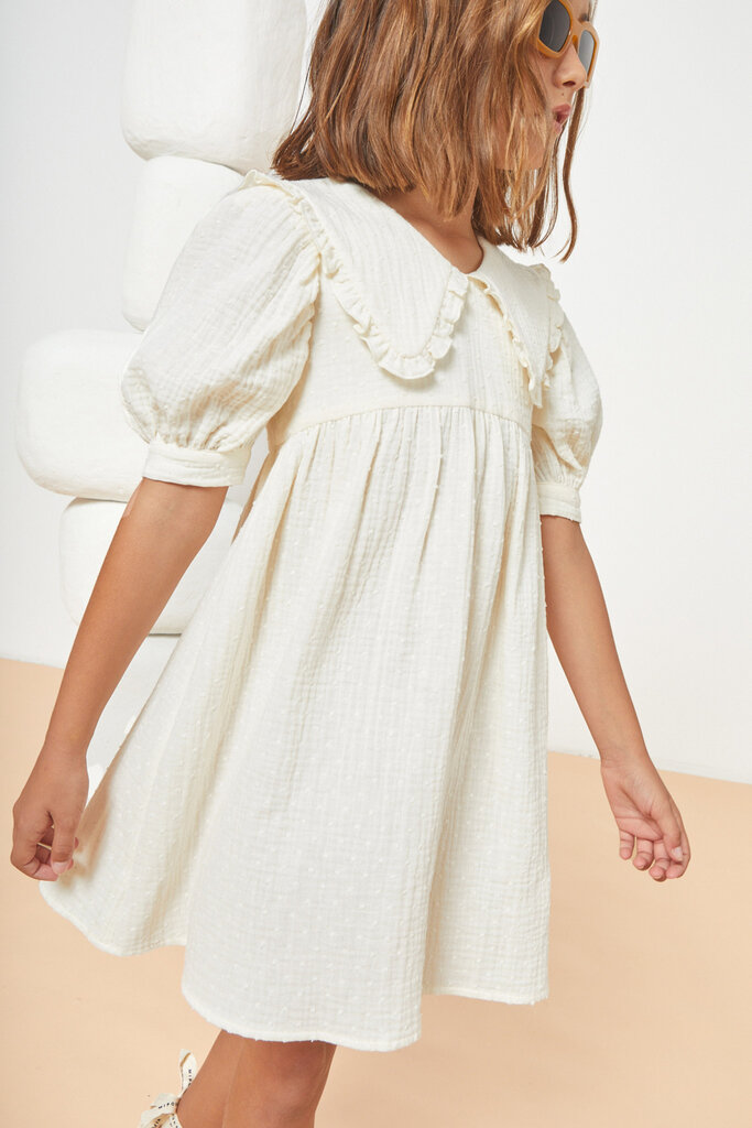 Mipounet CAPUCCINE PLUMETI COLLARED DRESS