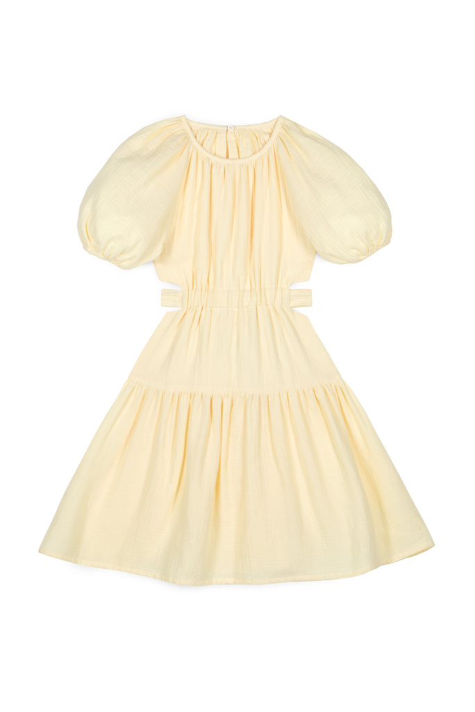 Mipounet MARINE MUSLIN CUT OUT DRESS yellow