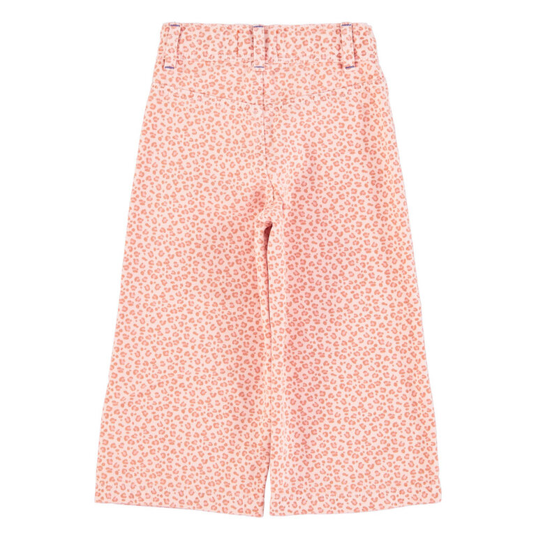 Piupiuchick Flare trousers / light pink w/ animal print