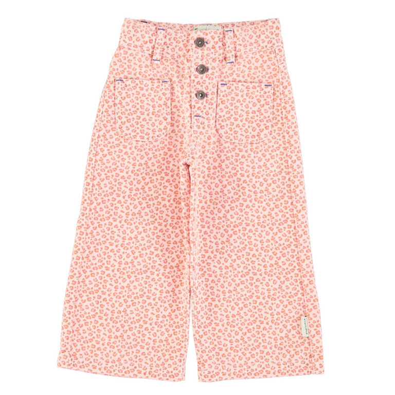 Piupiuchick Flare trousers / light pink w/ animal print