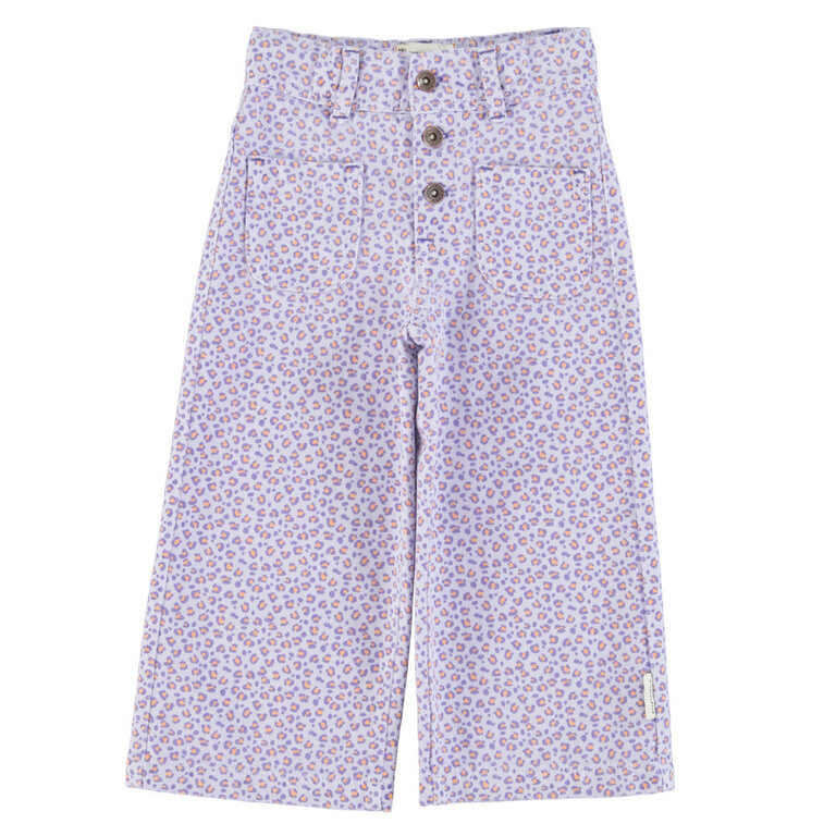 Piupiuchick Flare trousers / lavender w/ animal print