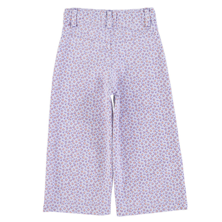 Piupiuchick Flare trousers / lavender w/ animal print