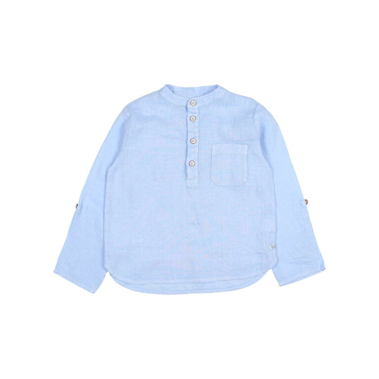 Búho. LINEN KURTA SHIRT placid blue