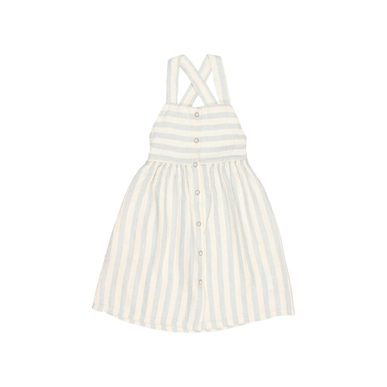 Búho. STRIPES DRESS sky grey