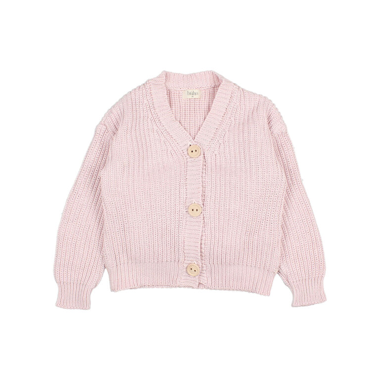 Búho. COTTON KNIT CARDIGAN mauve