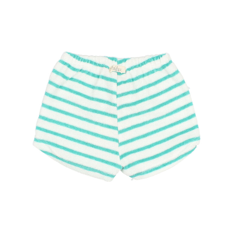 Búho. BB TERRY STRIPES SHORTS pool green