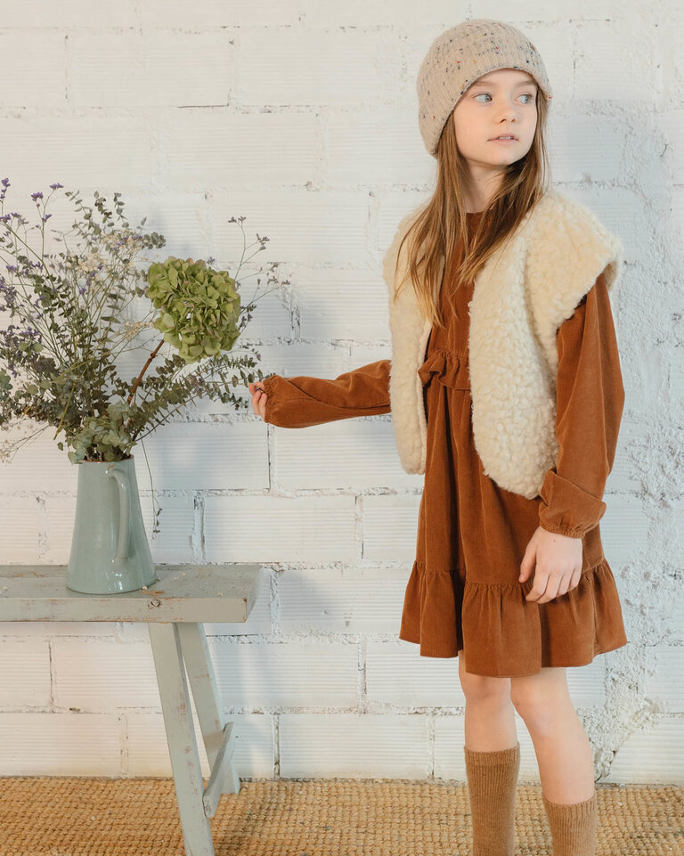 Búho. SOFT VELOUR DRESS toffee