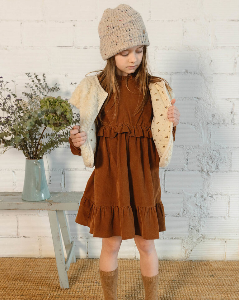 Búho. SOFT VELOUR DRESS toffee