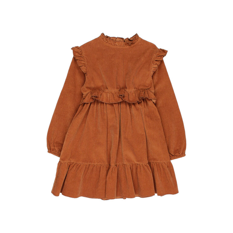 Búho. SOFT VELOUR DRESS toffee