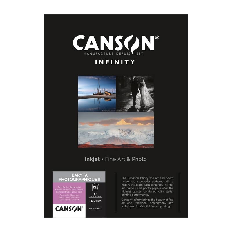 Canson Infinity Baryta Photographique II 310 gr/m² - A3+ 25 vel