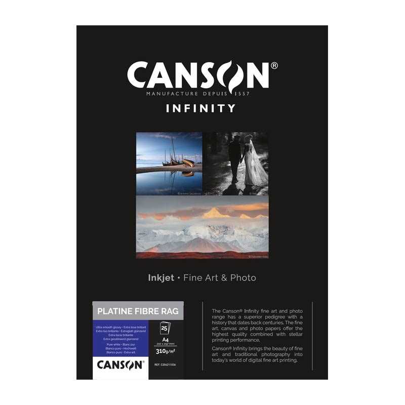 Canson Infinity Platine Fibre Rag 310 gr/m² - A2 25 vel