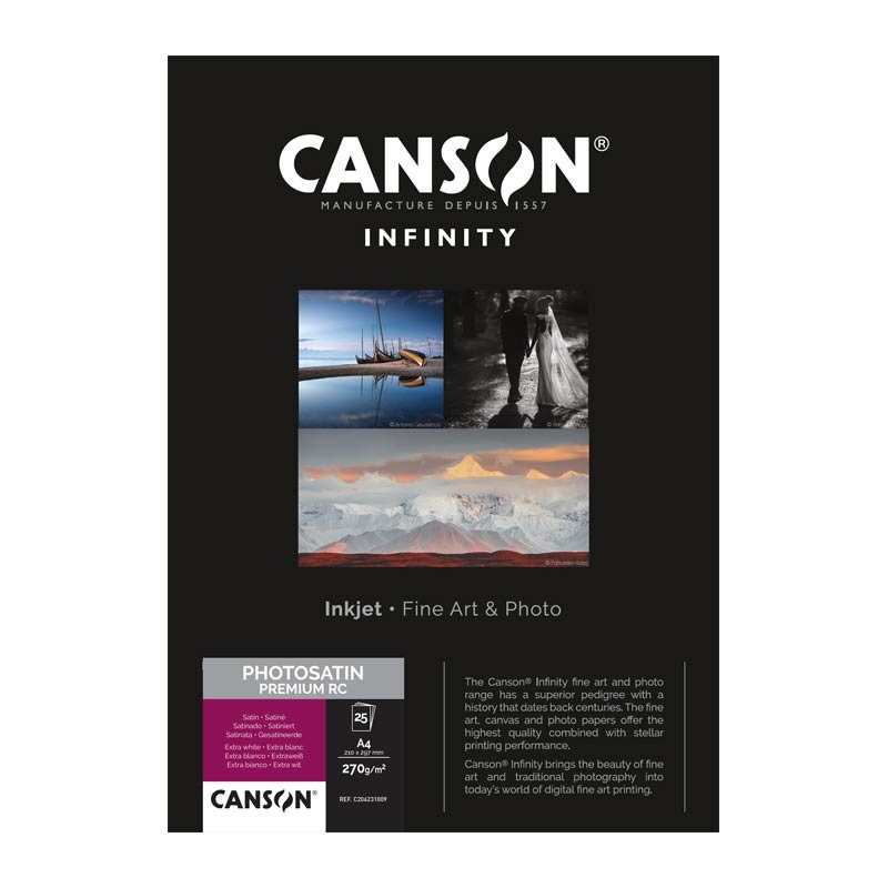 Canson Infinity PhotoSatin Premium RC 270 gr/m² - A2 25 vel