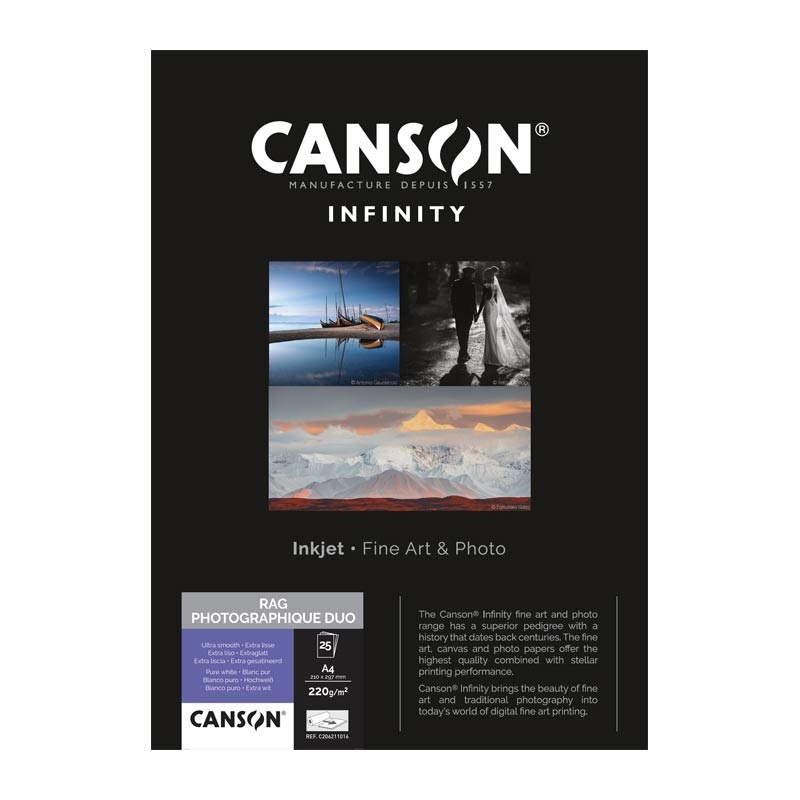 Canson Infinity Rag Photographique Duo 220 gr/m² - 8,5 x 11" 25 vel