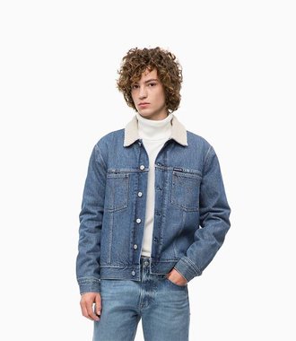 Men's denim jacket with collar