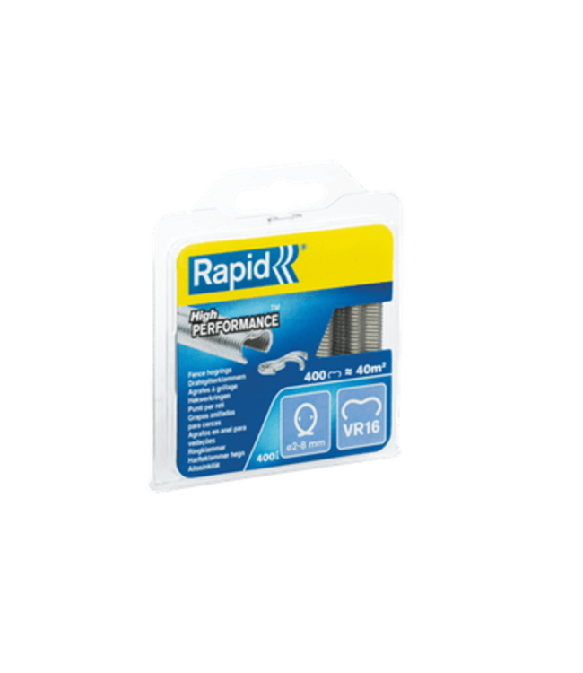 Rapid Hekwerkringen VR16 Blister 0.4M Galv. 400st.