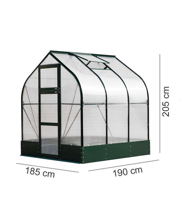 Escala Kweekkas aluminium - gebogen dak - 190 cm breed