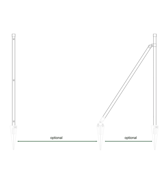 Garmix Set palen 175cm voor gaas, 11 stuks