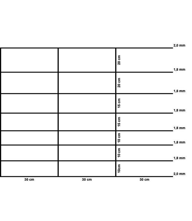 Garmix Schapengaas 2.00mm/1.80mm 100cm-8-30cm  50m Gegalvaniseerd