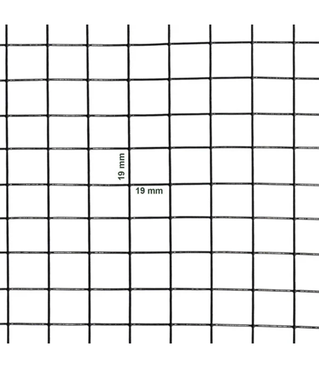 Kence Volieregaas 19x19mm 1,00mm 100cm x 1m Zwart gecoat RVS