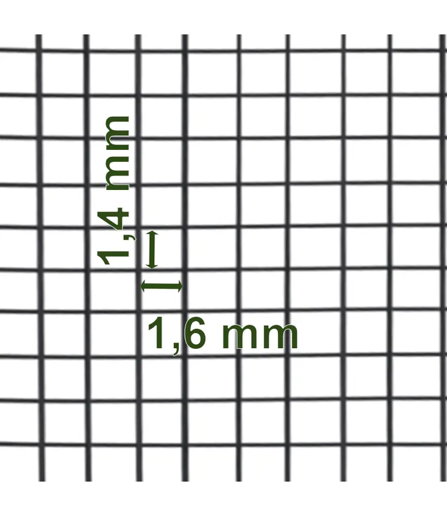 Garmix Horrengaas zwart RVS 304 mesh 18x16 100cm, 10 meter