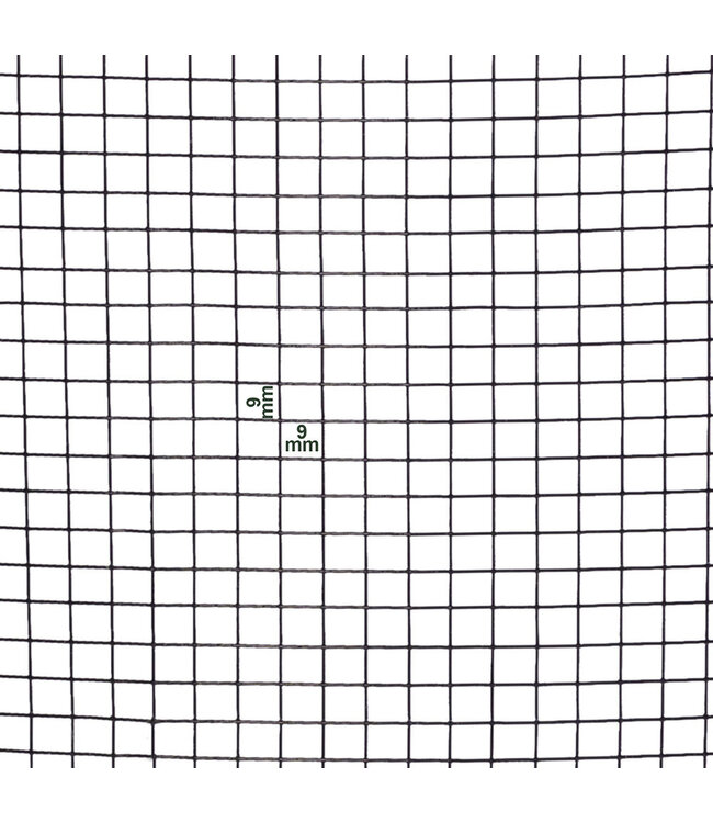 Kence Volieregaas 9x9mm 1,00mm 100cm x 25m Zwart gecoat RVS