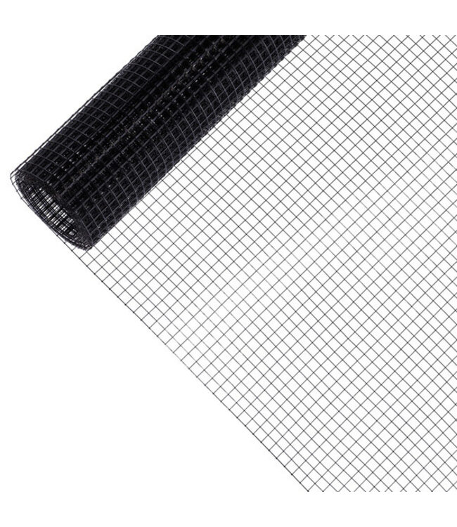 Kence Volieregaas 12x12mm 0,80mm 100cm x 1m Zwart gecoat RVS