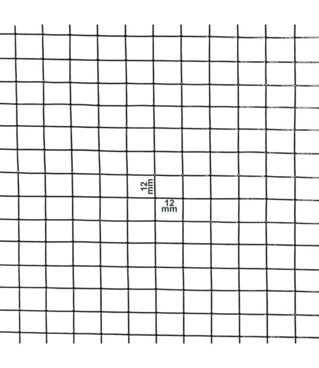 Kence Volieregaas 12x12mm 0,80mm 100cm x 1m Zwart gecoat RVS